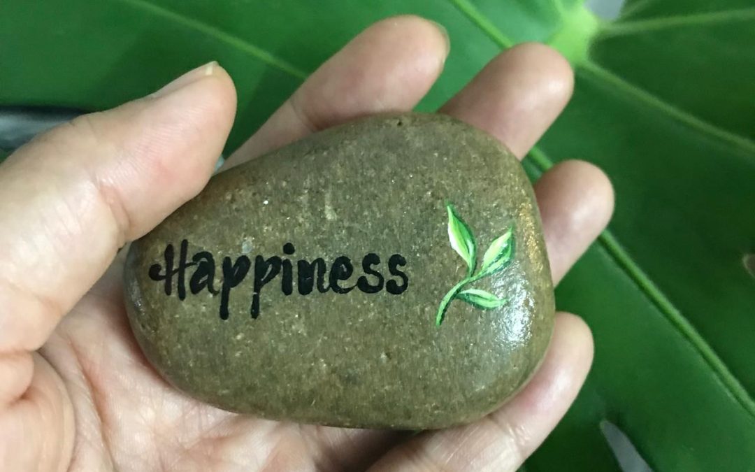 bàn tay cầm một viên đá trơn